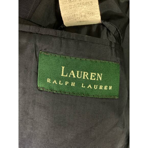 Lauren Ralph Lauren Women's Navy Blue Pinstripe Blazer Jacket Size 42R - Picture 6 of 16